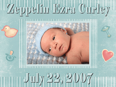 BabyDisc Baby Boy Birth Announcement Main Photo
