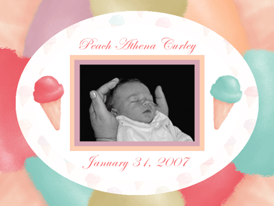BabyDisc Baby Pops Birth Announcement Photo